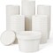 50pack 8oz Paper Soup Containers with Lids, Disposable Kraft Paper Food Cups, Ice Cream Cups, Food Storage with Vented Lids, Microwavable and Freezer Safe (White)